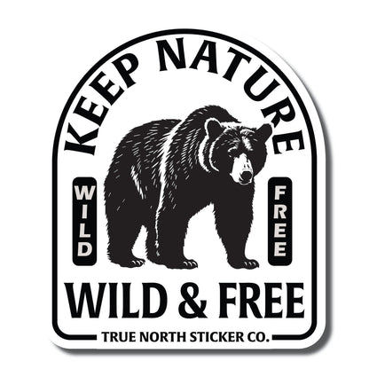 Wild & Free Bear - True North Sticker Company