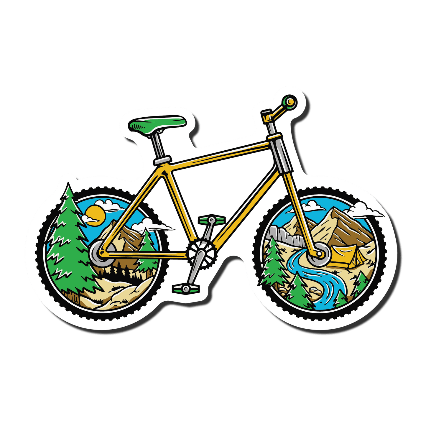 Biking Through Nature - True North Sticker Company