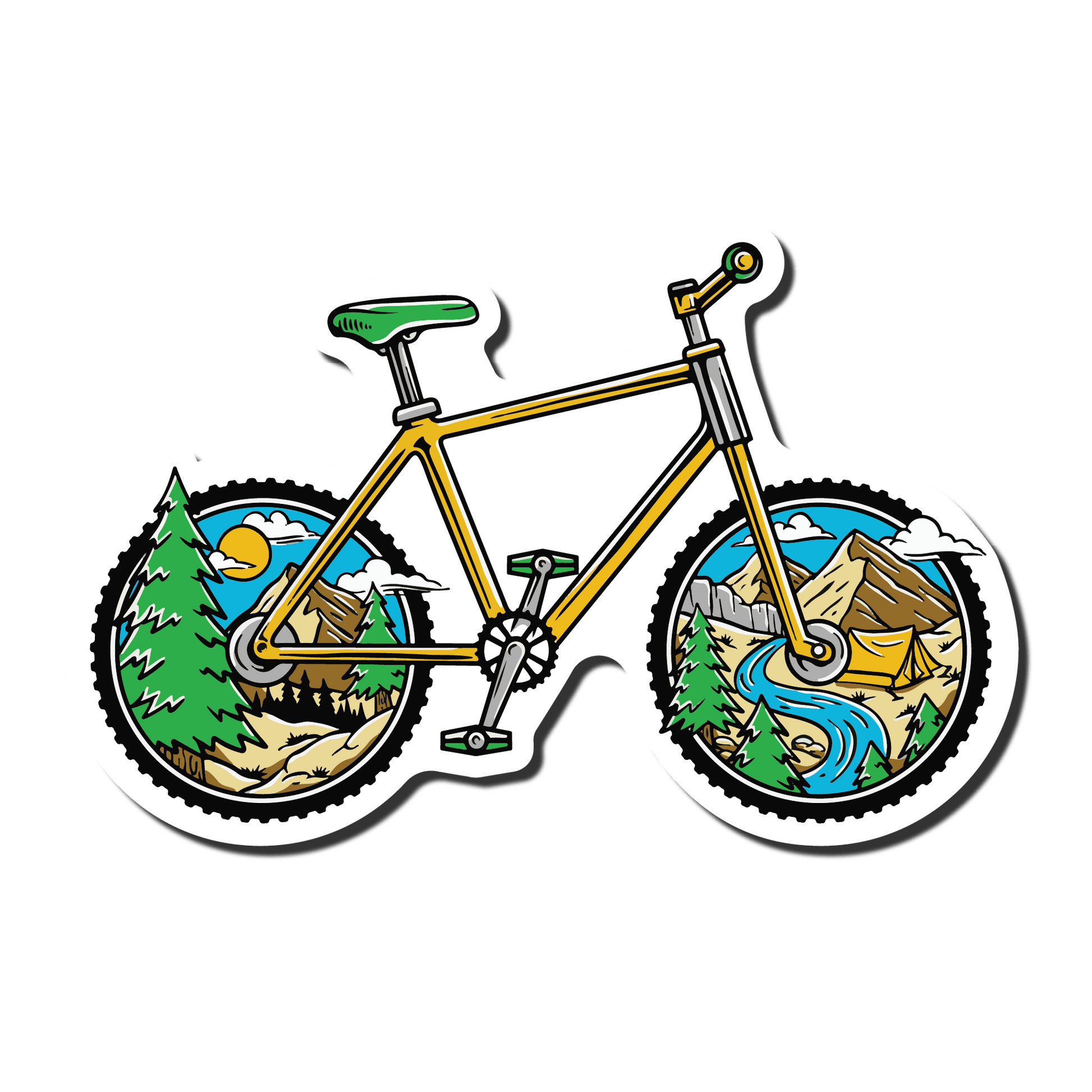 Biking Through Nature - True North Sticker Company