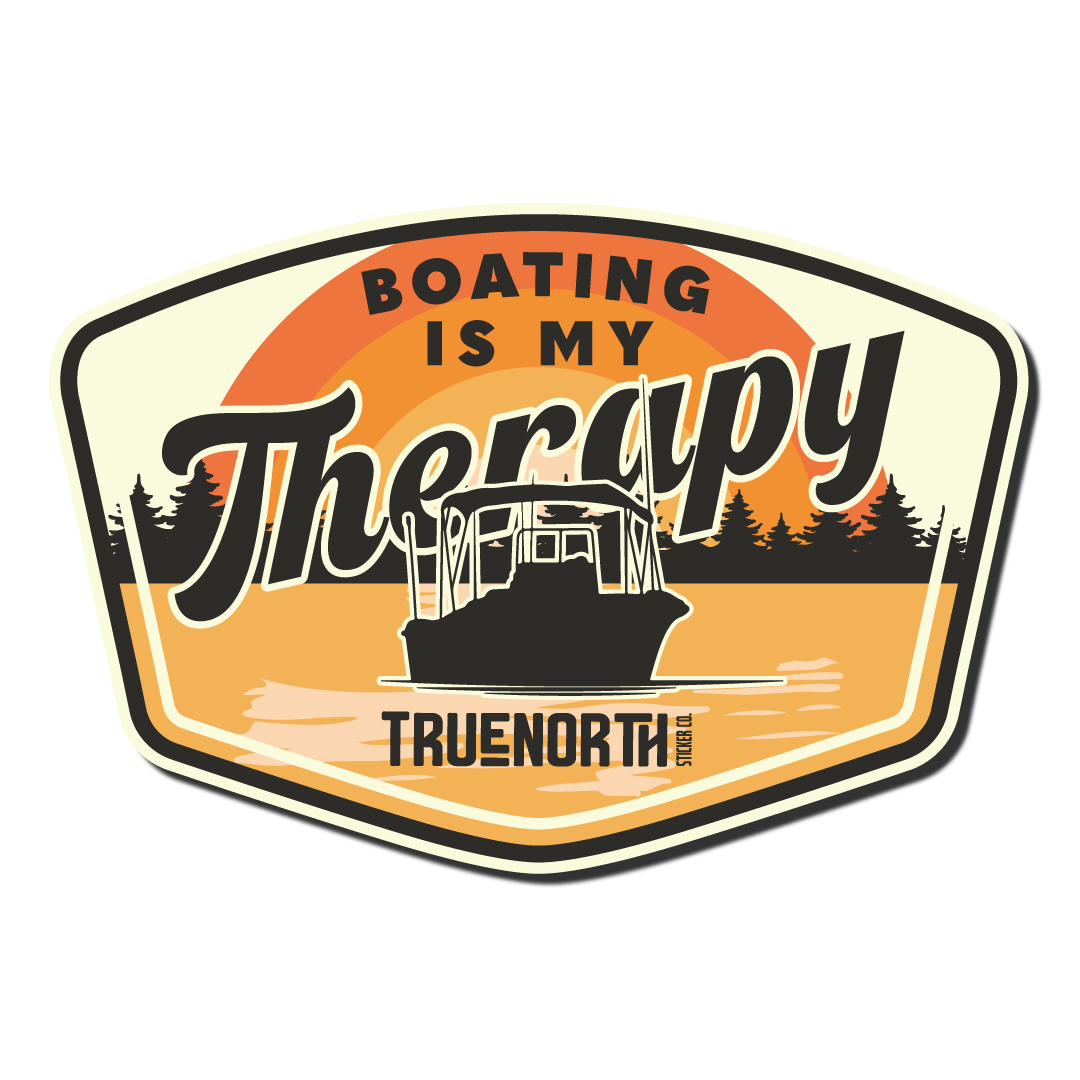 Boating Is My Therapy - True North Sticker Company