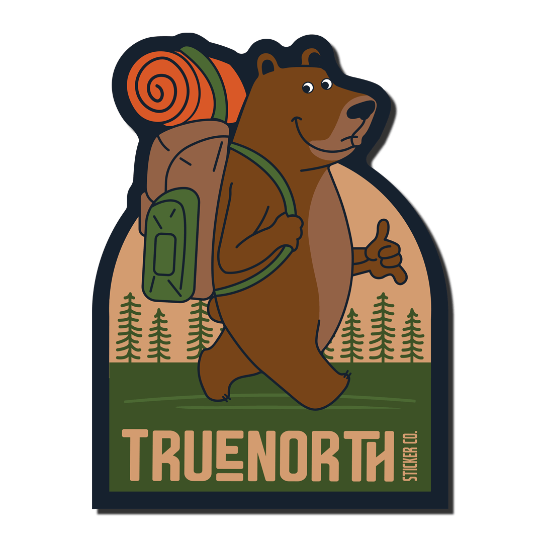 Camping Bear - True North Sticker Company