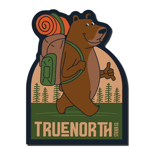 Camping Bear - True North Sticker Company