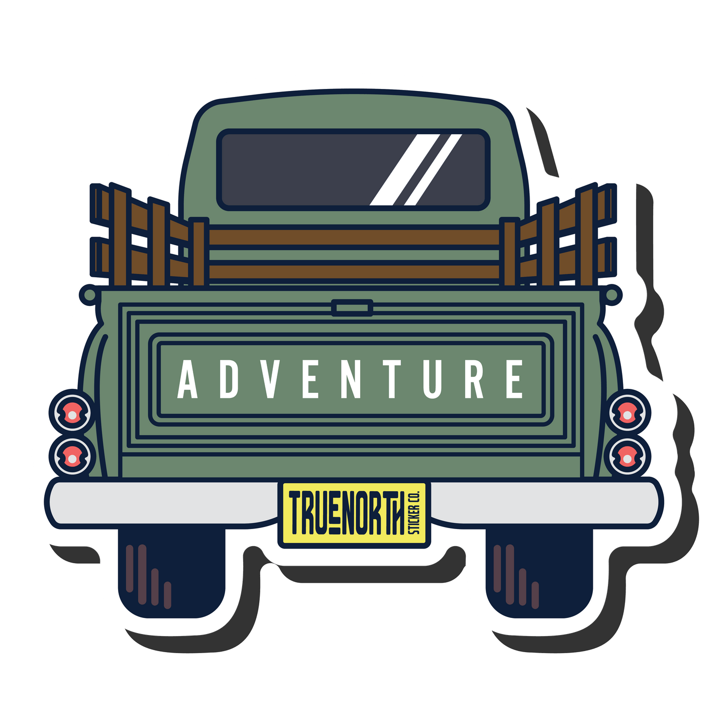 Old Green Adventure Truck - True North Sticker Company