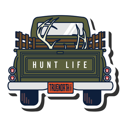 Old Green Hunting Truck - True North Sticker Company