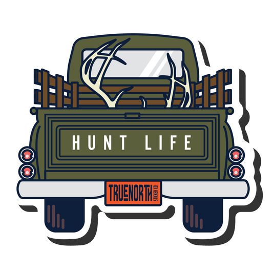 Old Green Hunting Truck - True North Sticker Company