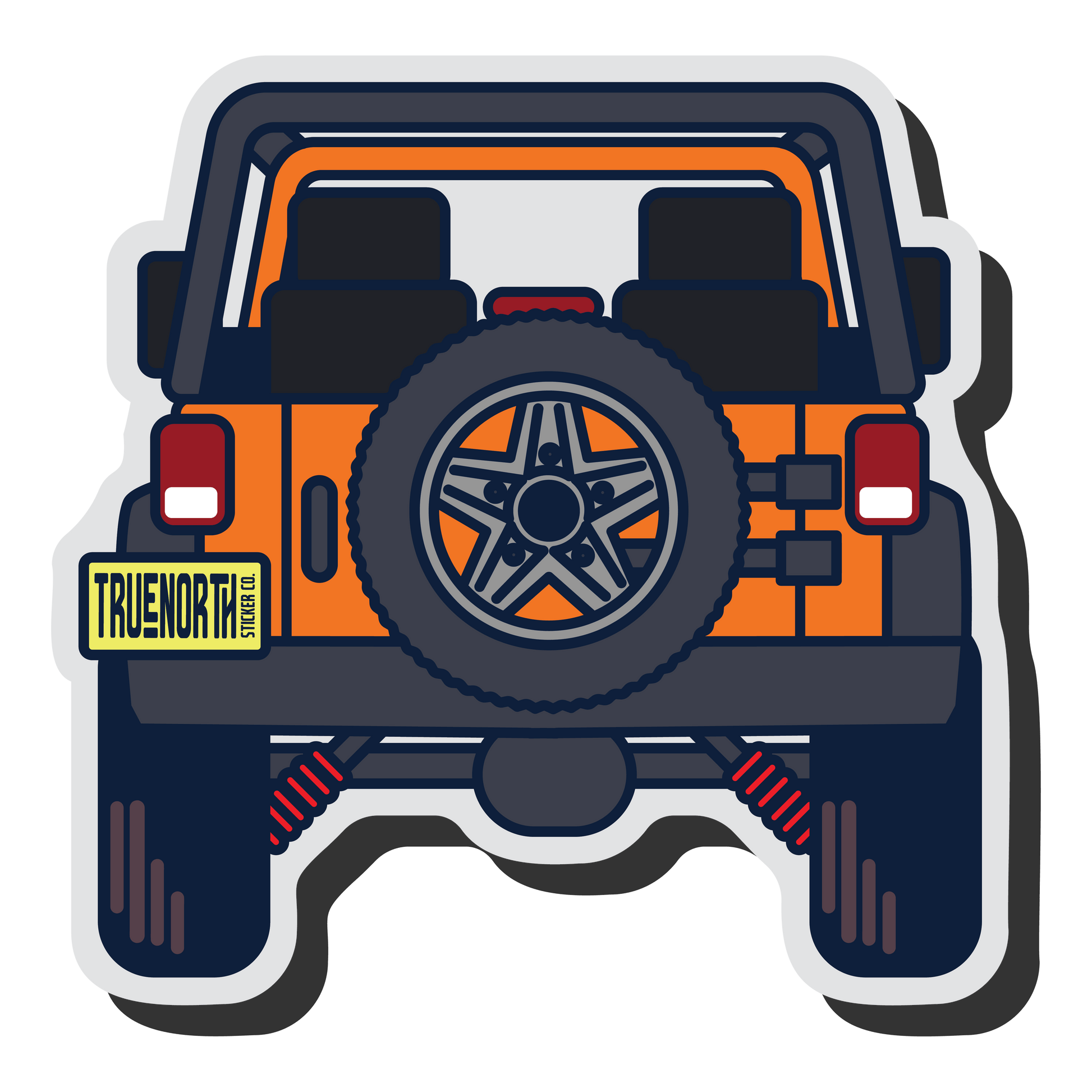 Orange Adventure Jeep - True North Sticker Company