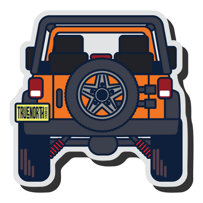 Orange Adventure Jeep - True North Sticker Company