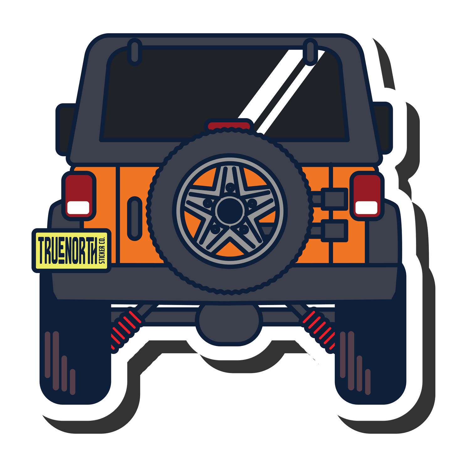 Orange Adventure Jeep #2 - True North Sticker Company