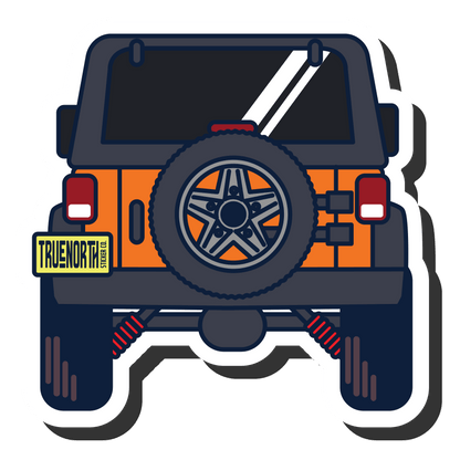 Orange Adventure Jeep #2 - True North Sticker Company