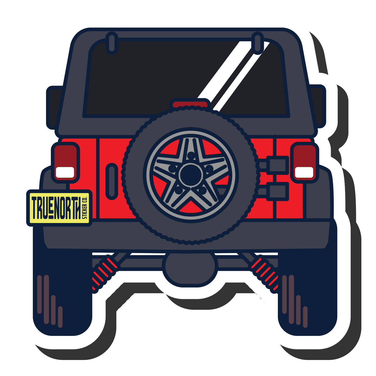 Red Adventure Jeep #2 - True North Sticker Company