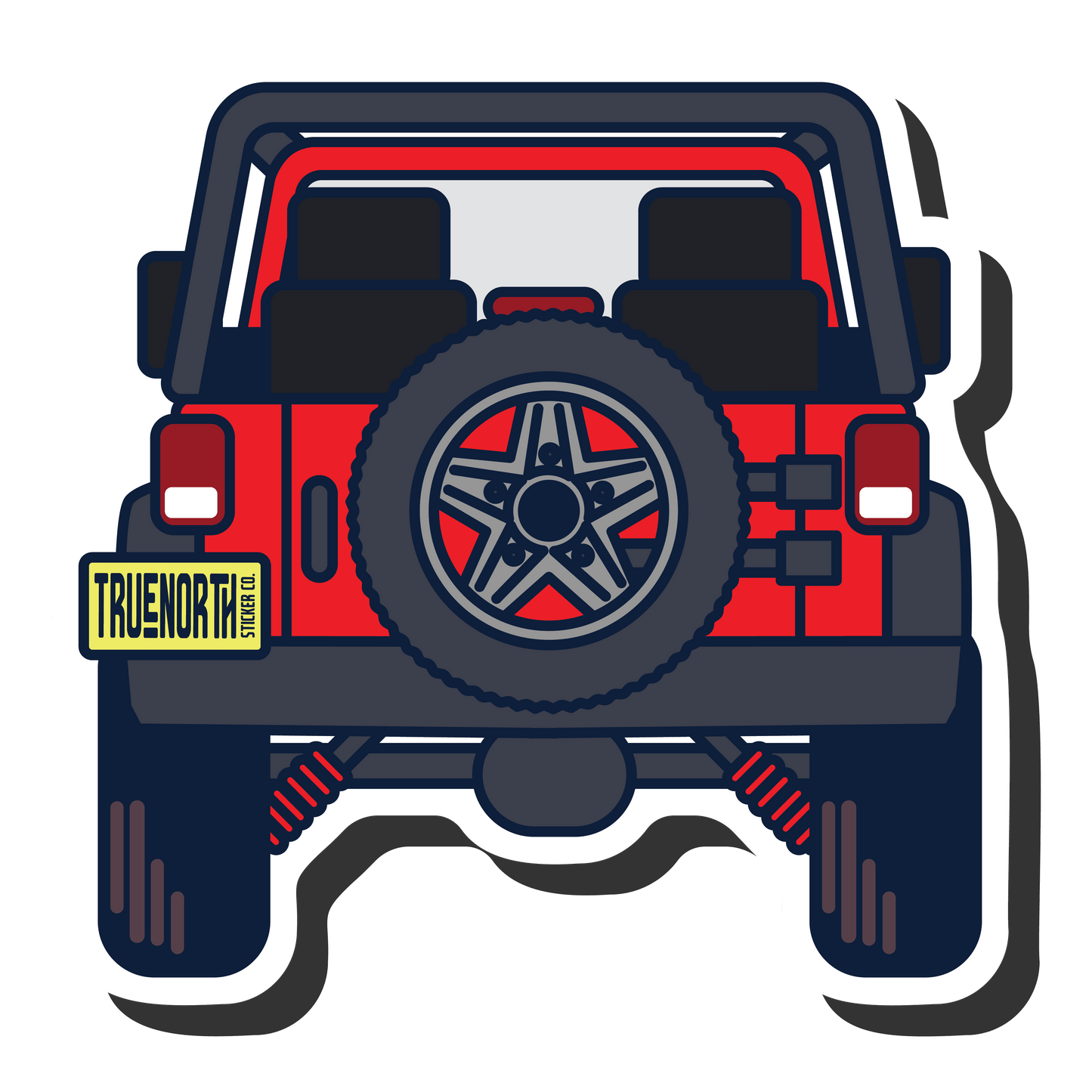 Red Adventure Jeep - True North Sticker Company