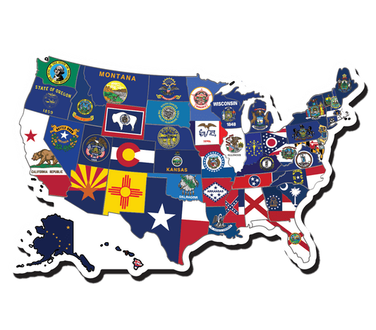 Sticker Map - Flags - True North Sticker Company