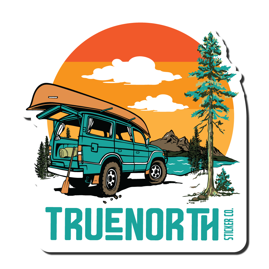 Trekking to the Lake - True North Sticker Company